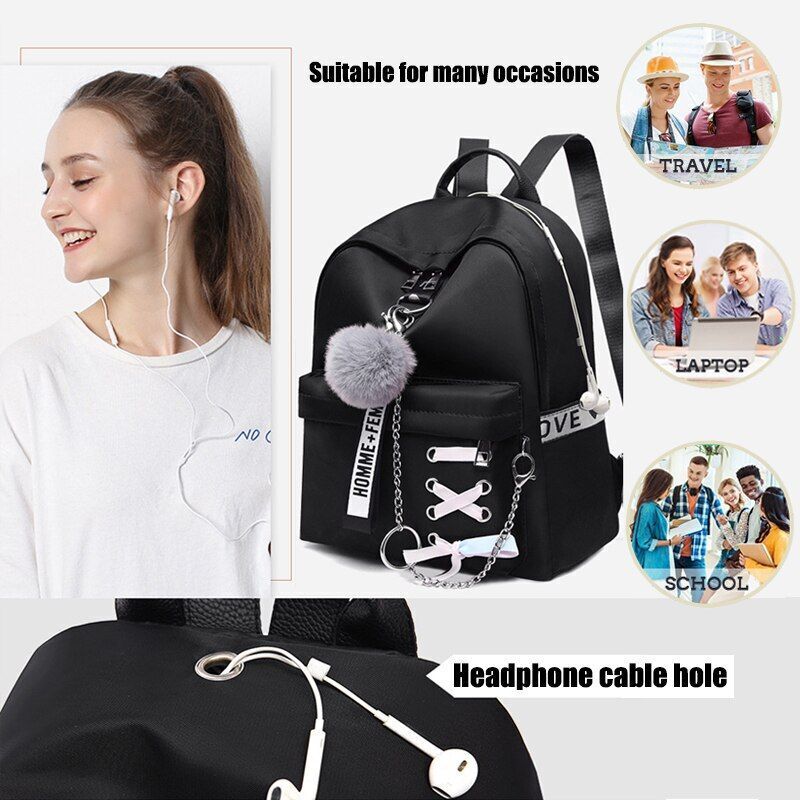Oxford Backpacks Waterproof Shoulder Traveling School Bags Retro School 20-35 L