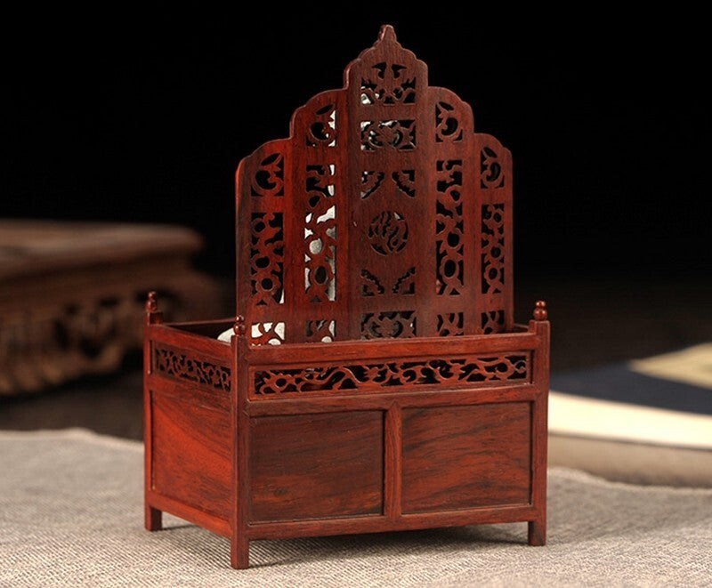 Rosewood Buddha Statue Display Shrine Stand Accent Altar