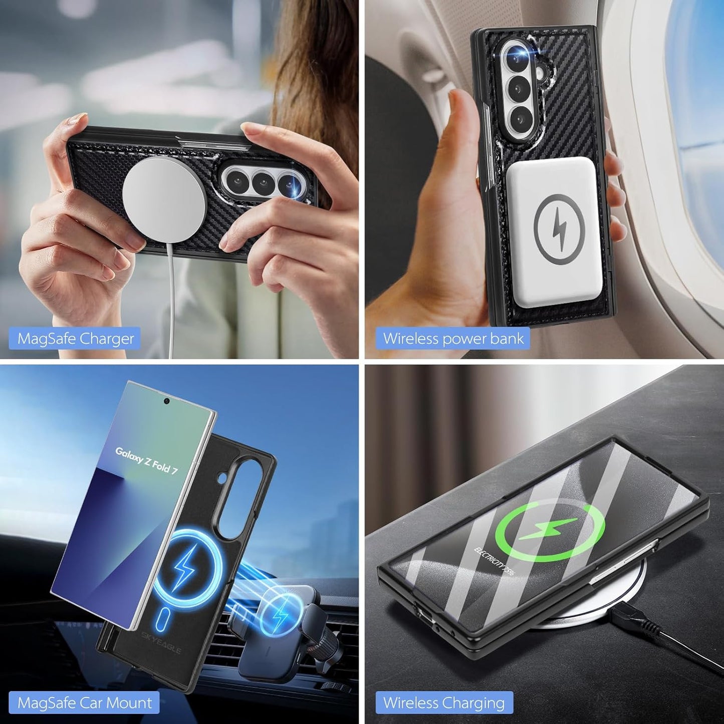 Compatible with Magsafe Detachable Magnetic Samsung Galaxy Z Fold 7 Phone Wallet