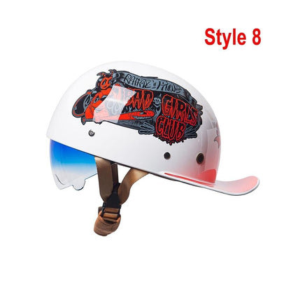On-Road Motorcycle Helmet Vintage Half Helmet Men Women Motorcycle Duck Helmet