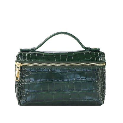 Handbag Embossed Ostrich Leather Portable Bag Small Clutch Bag Purse 19*12*6 CM