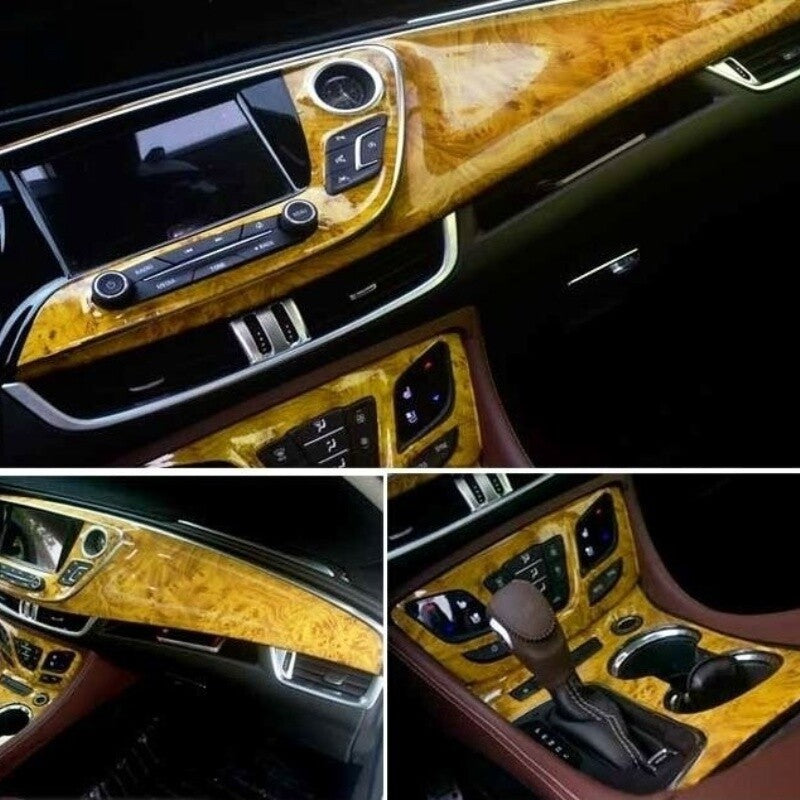 100x30cm Glossy Wood Grain Self Adhesive Sticker Car Vinyl Wrap Film DIY Decor