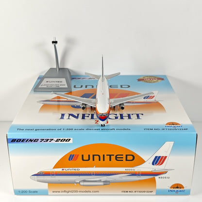 1:200 InFlight United B737-200 N9051U Passenger Airplane Diecast Plane Model