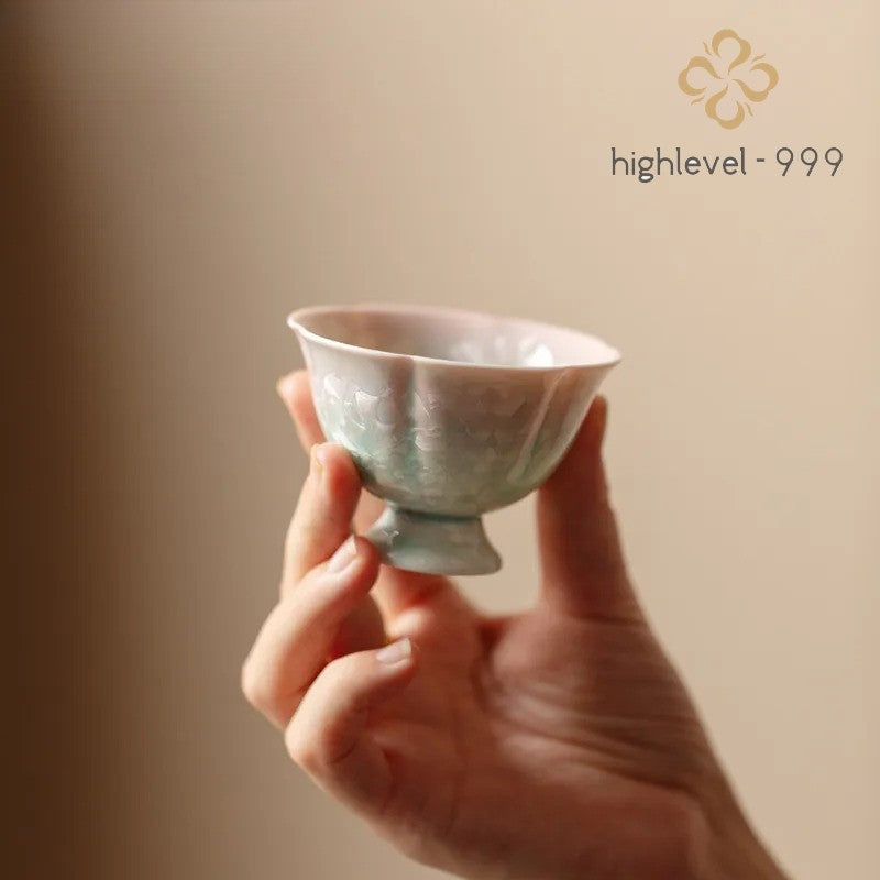 90ml Ceramic Crystal Glaze High Foot Cup Tea-tasting Fragrance Cup Master Cup