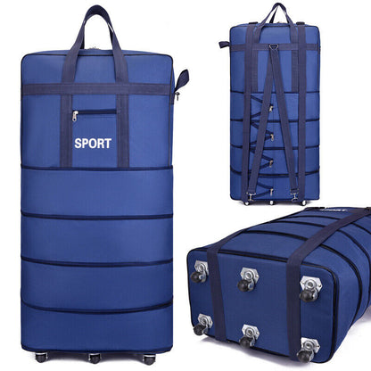 Large Capacity Foldable Luggage Trolley Bags Oxford Expendable Wheel Travel Bags