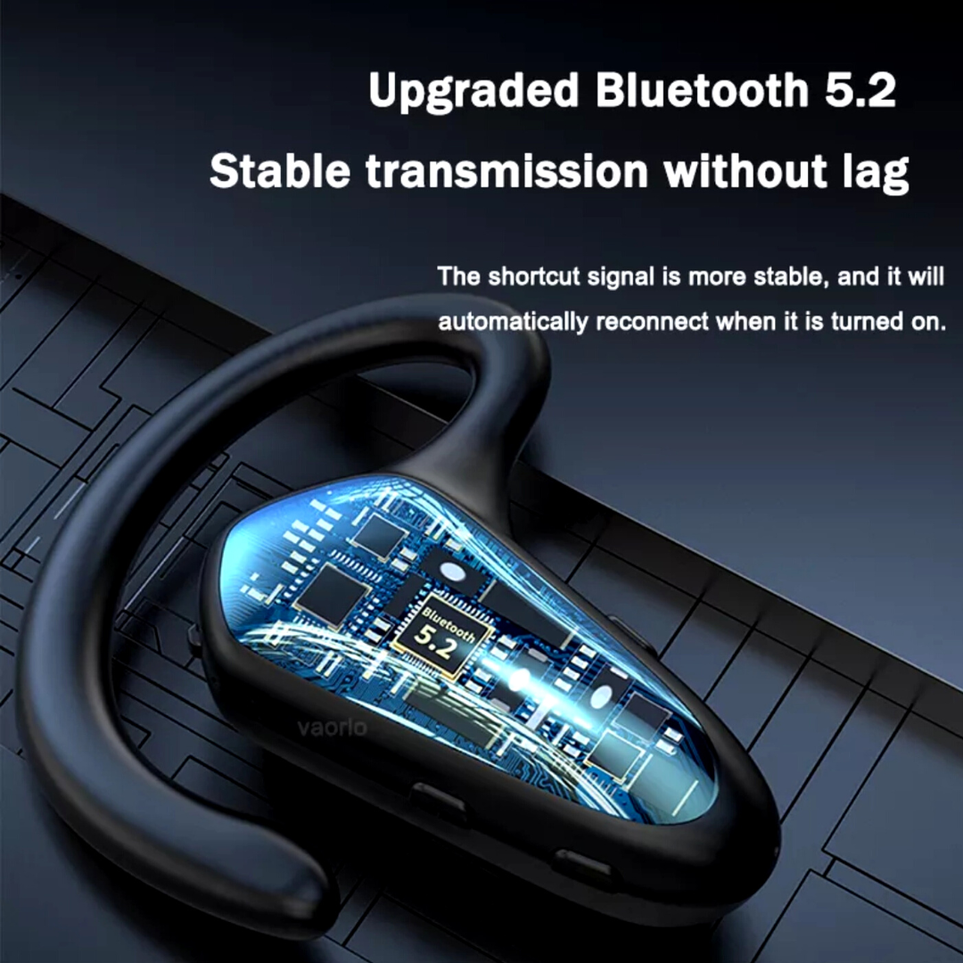 Wireless Bluetooth 5.2 Earpiece Headset Driving Trucker Earbuds Noise Cancelling