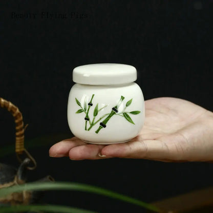 6.2x6.3cm 1pc Ceramic Sealed Tank Tea Storage Tank Sugar Coffee Tea Containers