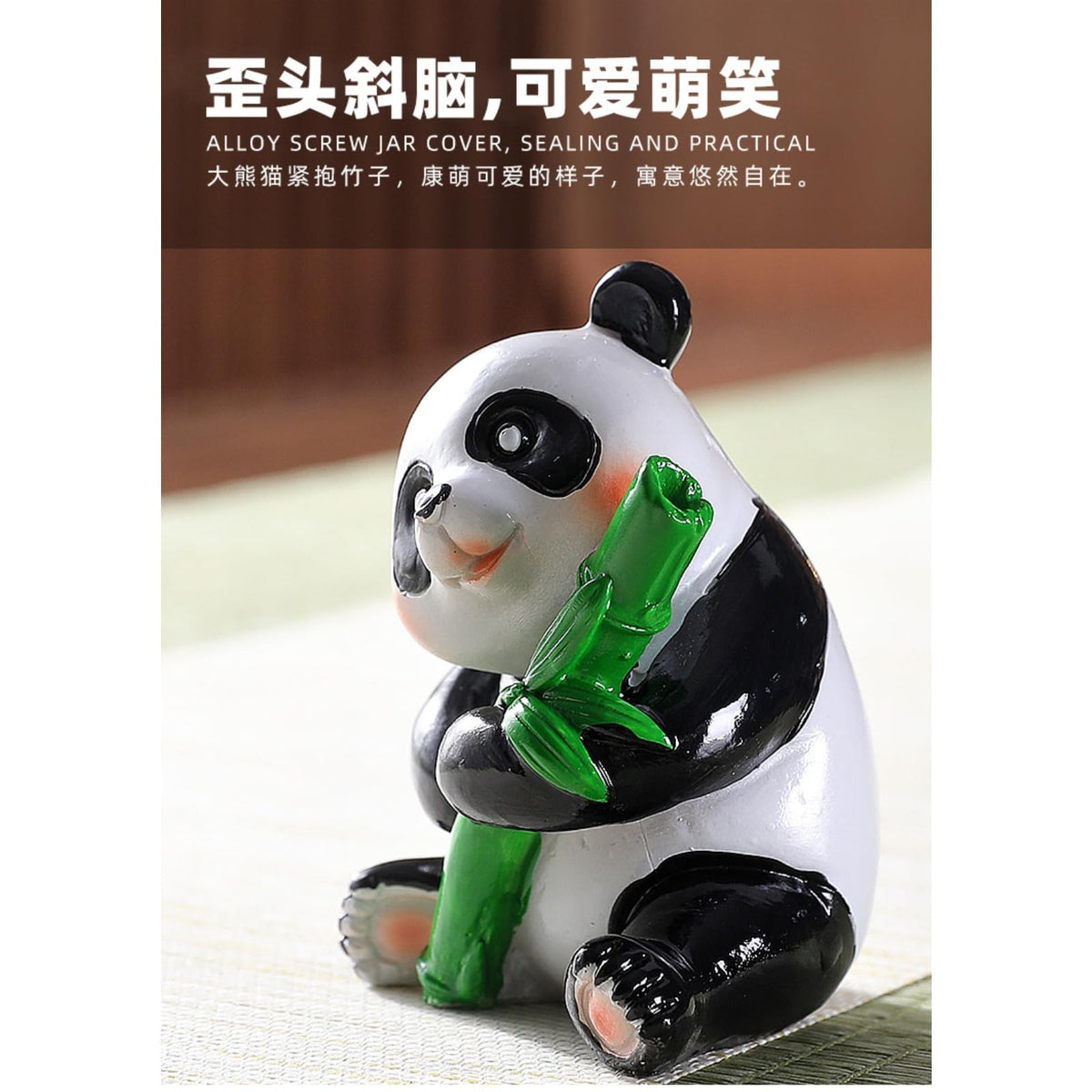 Color Changing Panda Resin Tea Pet 8.8cm 3.4in Tea Play Kung Fu Tea Tray Decor