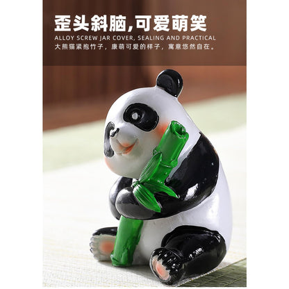Color Changing Panda Resin Tea Pet 8.8cm 3.4in Tea Play Kung Fu Tea Tray Decor