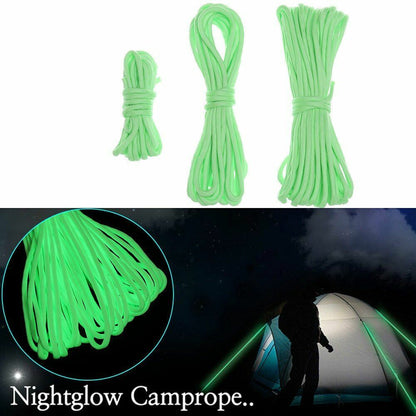 Glowing Luminous Paracord550 100FT Parachute Lanyard Rope 9 Strands core 1/5/10M