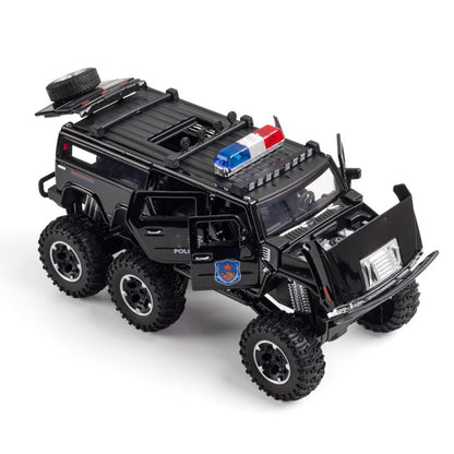 1/32 Sound&Light Police Car Pull Back Model Doors Openable Vehicle Kid Gifts