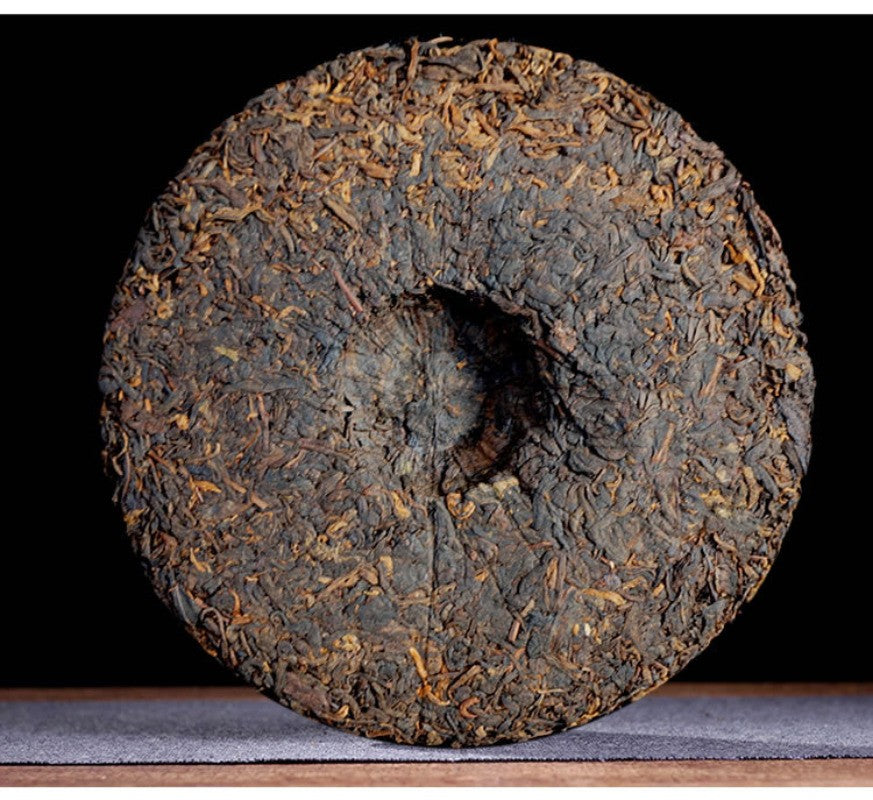 357g Yunnan Tea Tree King Pu'er Tea Ripe Tea 2019 Jingmai Lanxiang Qizi Cake Tea