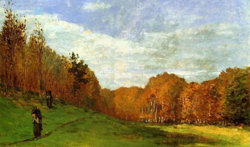 Charming Oil painting Claude Monet - Woodbearers in Fontainebleau Forest canvas