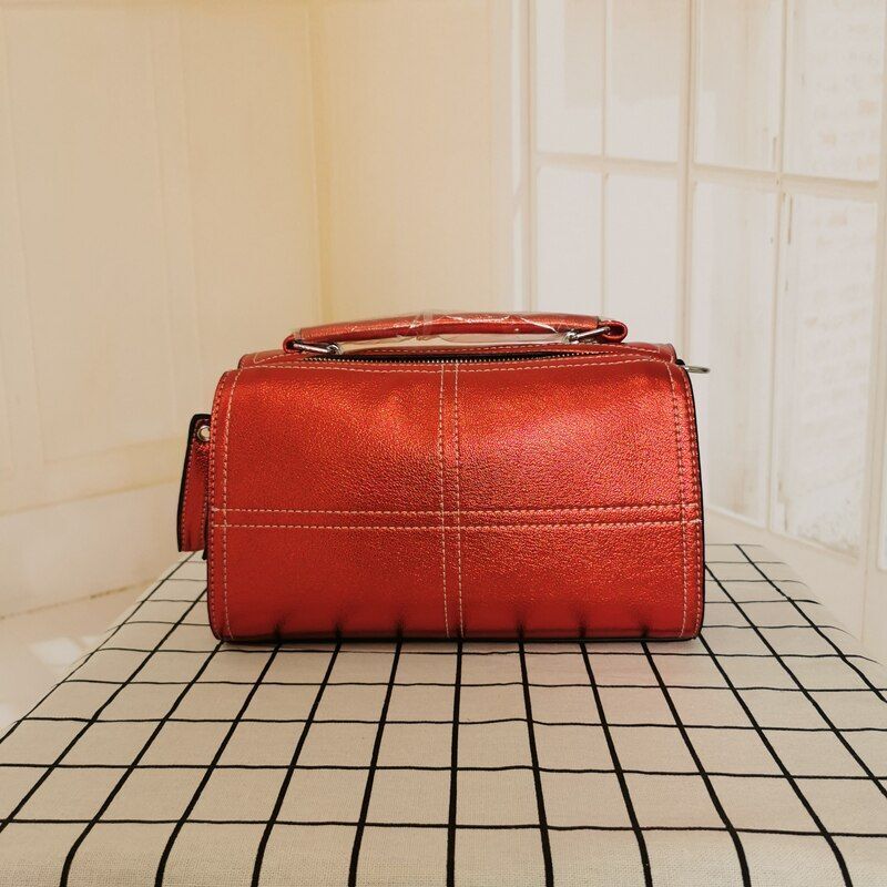 Handbag Synthetic Leather Shoulder Messenger Bag Boston 2 Straps Sling Bag Women