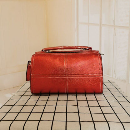 Handbag Synthetic Leather Shoulder Messenger Bag Boston 2 Straps Sling Bag Women