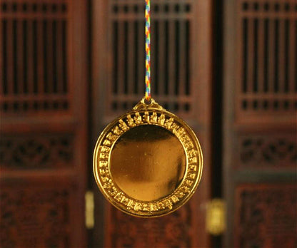BLESSED GOLD GIFT ANTIEVIL PENDANT : MIRROR OF CUNDI GUAN YIN THOUSAND ARMS