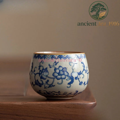 100ml Ru Kiln Ceramic Lotus Zen Tea Cup Tea-tasting Meditation Cup Master Cup