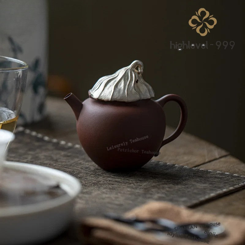 150ml Purple Clay Handmade Teapot Tea Maker Kettle with Ball Hole Kungfu Teaware