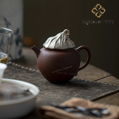 150ml Purple Clay Handmade Teapot Tea Maker Kettle with Ball Hole Kungfu Teaware