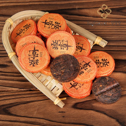 500g Ripe Pu'er Small Tea Cake Yunnan Laobanzhang Aged Chenxiang Compressed
