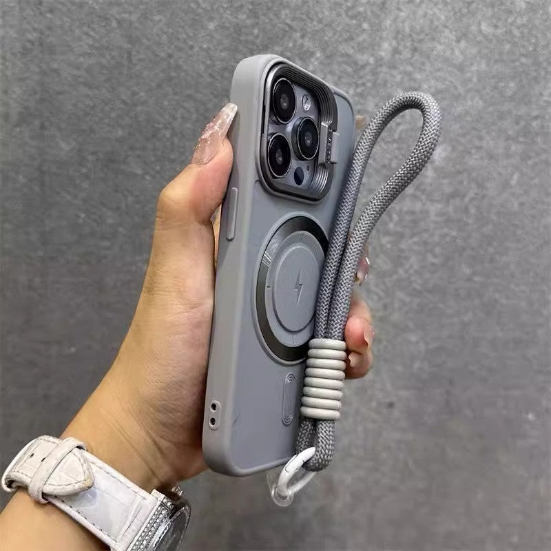 Lens Protection Flip Bracket Transparent Lanyard Case for iPhone 17 ProMax/16/15