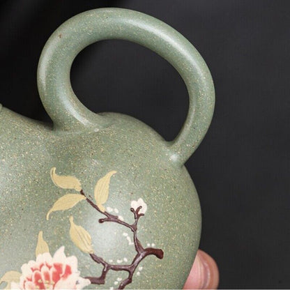 peony flower carved tea pot master handmade original ore yixing zisha clay 240ml