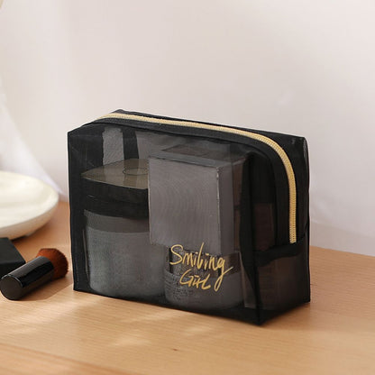 1PC Makeup Bags Cosmetics Mesh Pencil Case Cosmetic Brushes Lipstick Storage Bag