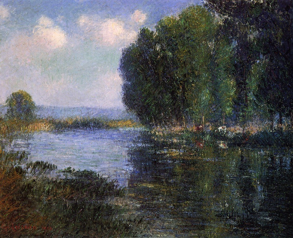 Oil painting River-Bend-in-Normandy-Gustave-Loiseau-oil-painting landscape