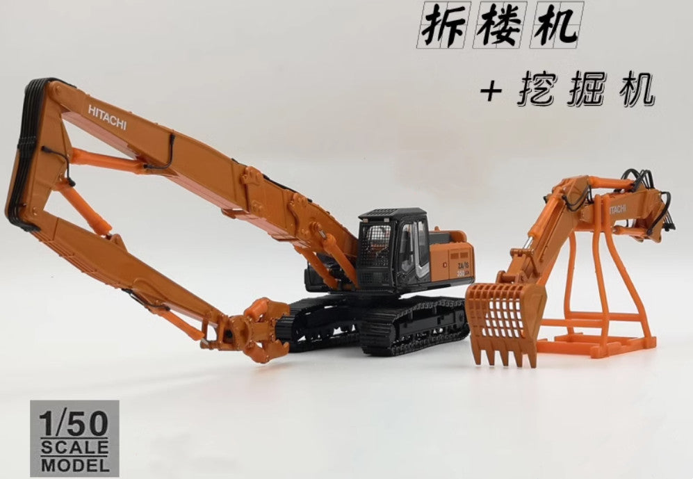 1:50 ZAXIS350LC Excavator Building Demolition Machine Equipment Diecast Model