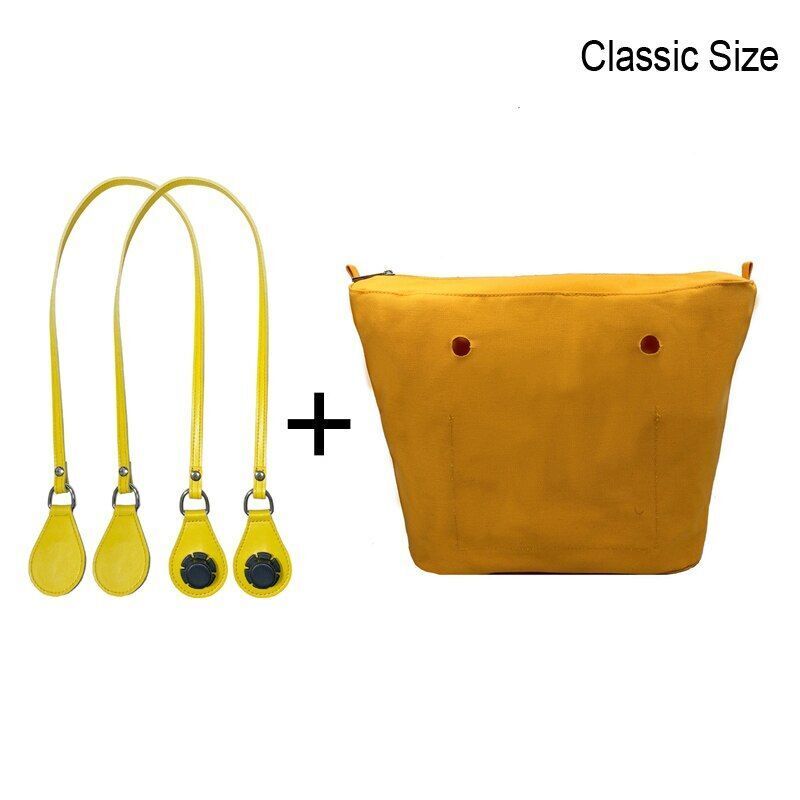 1set Canvas Lining Insert Inner Pocket 85cm Long Handles Microfiber Leather Bag