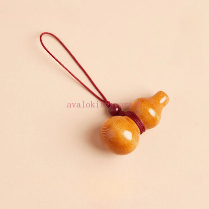 1PC Peach Wood Amulet Hulu Cinnabar Amulet Pendant for Safety