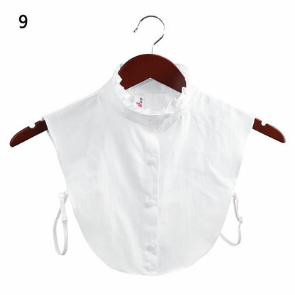 Shirt Collar Women Cotton Lace Fake Blouse Vintage Lapel Clothes Accessories Top