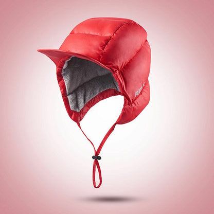 Thermal Hat Windproof Duck Down Peaked Warm Fleece Soft Cycling Hunting Outdoor