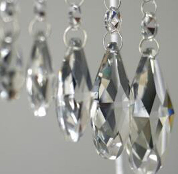 28/38/50/63/76mm Clear Glass Chandelier Crystal Prisms Lamp Parts Teardrop
