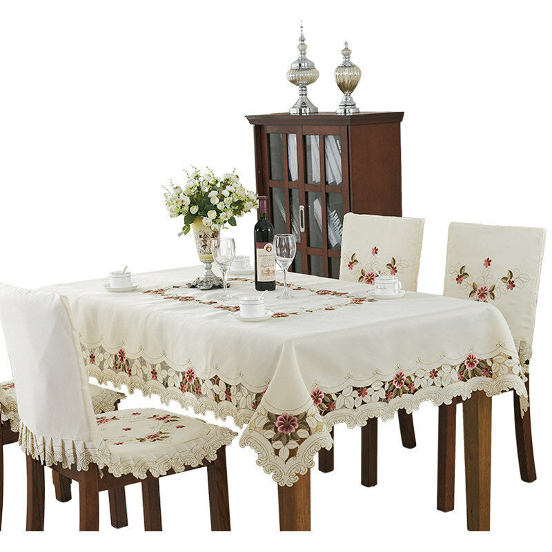 European Rustic Embroidered Tablecloth Rectangle Square Table Cover Home Decor