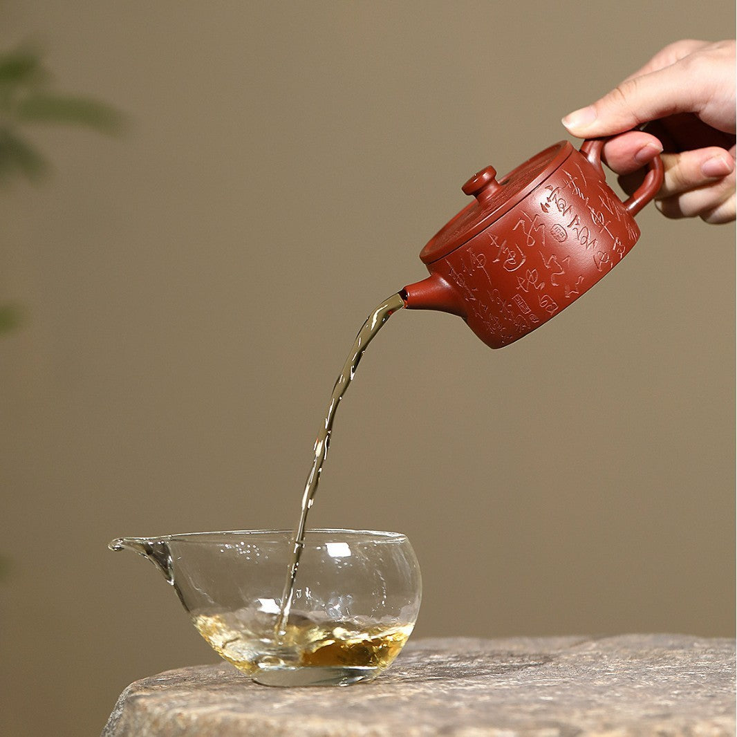 hand carved real yixing zisha dahongpao clay tea pot 9 infuser holes HanWa pot