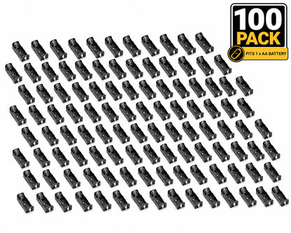 1 "AA" Plastic Battery Holder with Solder Lugs - 100 Pack