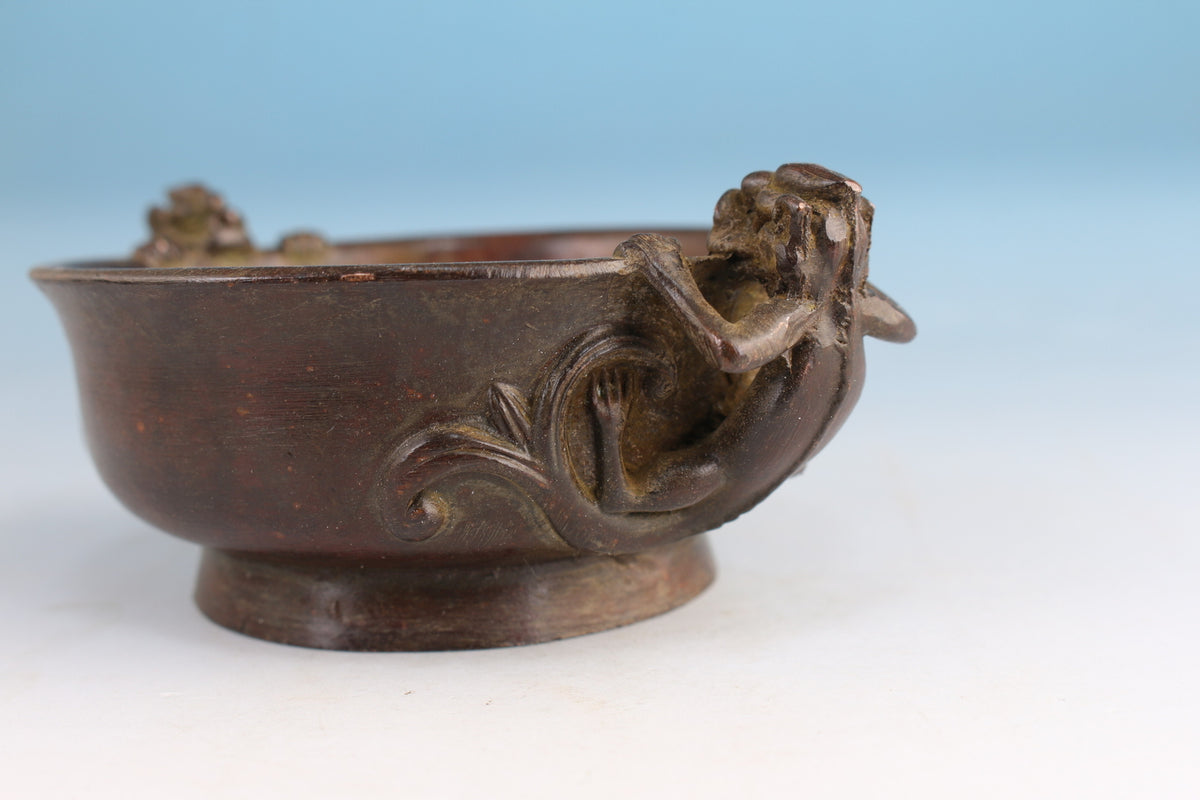 Chinese Bronze dragon Statue Figurine Home Decor incense burner pot