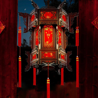 Palace Lantern Carved Wooden Chinese Lantern Balcony Red Outdoor Decoracion