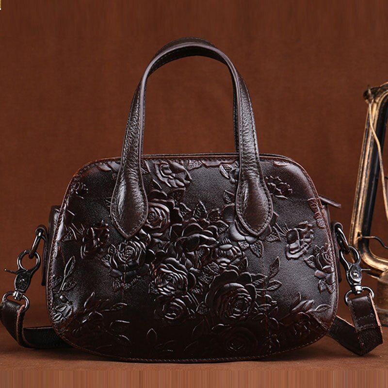 Genuine Leather Handbag Crossbody Messenger Tote Bags Retro Small Shoulder Purse