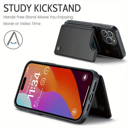 For iPhone 16 15 14 13 12 11 Pro Max Plus XR XS Max Wallet Case with Card Holder