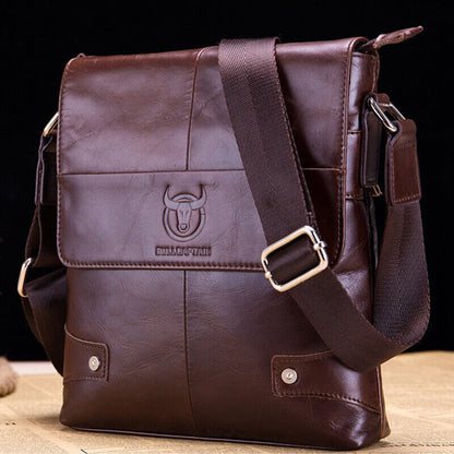 100% Genuine Leather Men's 10" Business Shoulder Messenger Bag Crossbody Bags