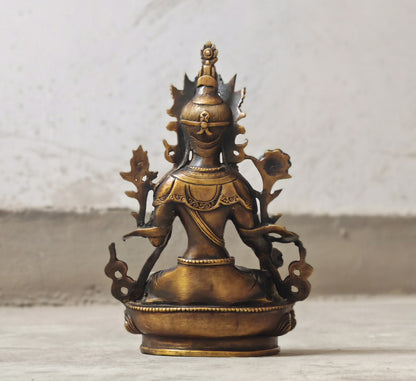 green Tara Bodhisattva Buddha Statue blessed treasures Buda Pure copper