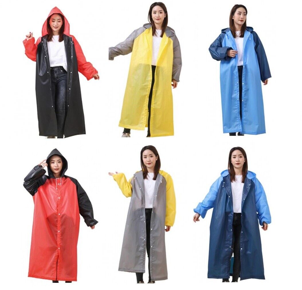 Women Hooded Raincoats Nylon Long Men Outdoor Travel Fishing Waterproof Rainwear
