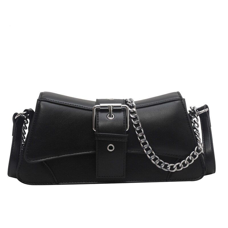 Chain Shoulder Bag Synthetic Leather Handbag Vintage Flap Crossbody Sling Bags