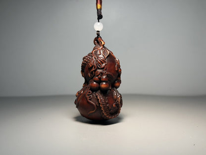 Old Tibetan Boxwood Carving with Exquisite Craftsmanship To Carve Dragon Gourds