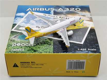 1:400 Phoenix Peach AIRBUS A320 Airplane Diecast Aircraft Plane Model