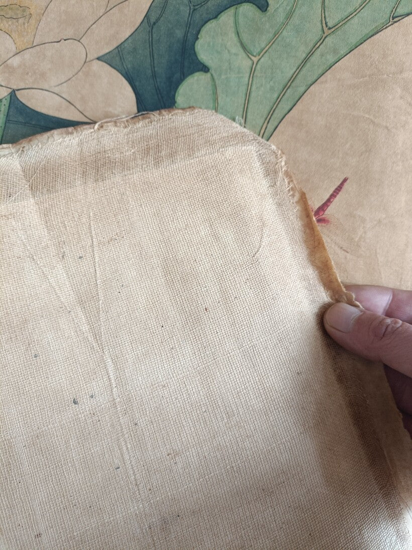 Chinese Old calligraphy Painting scroll "Yu Feiyan lotus“ Painting rice paper319