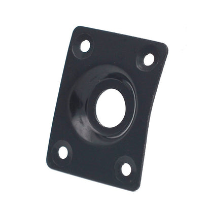 Black Guitar Output Metal Jack Plate Square W/ Screws for Electric Bass Guitar v