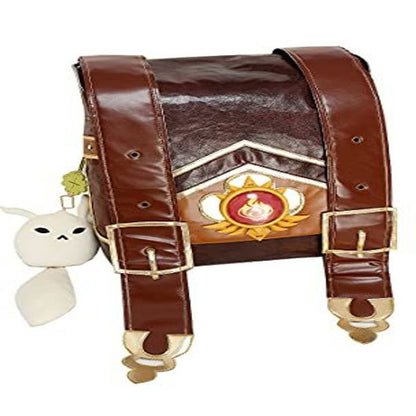 Cosplay.fm Brown PU Leather Bag Cute Backpack with Accessory One Size,